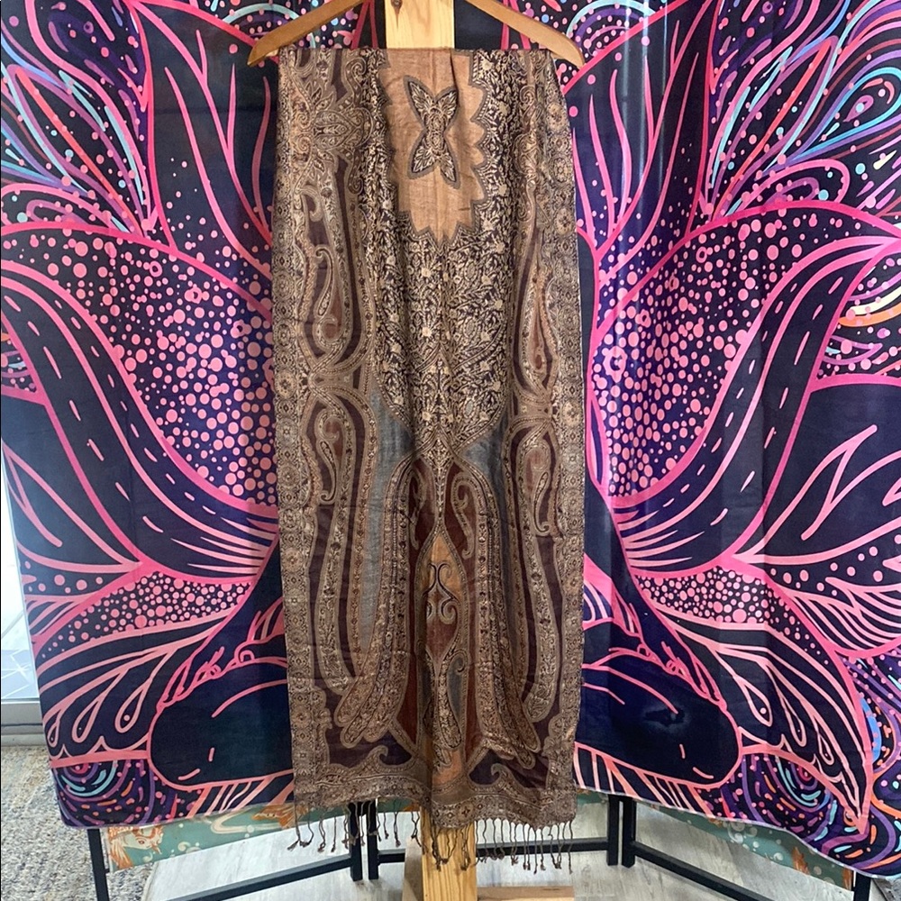 Elegant Paisley Scarf/Wrap with Butterfly Design